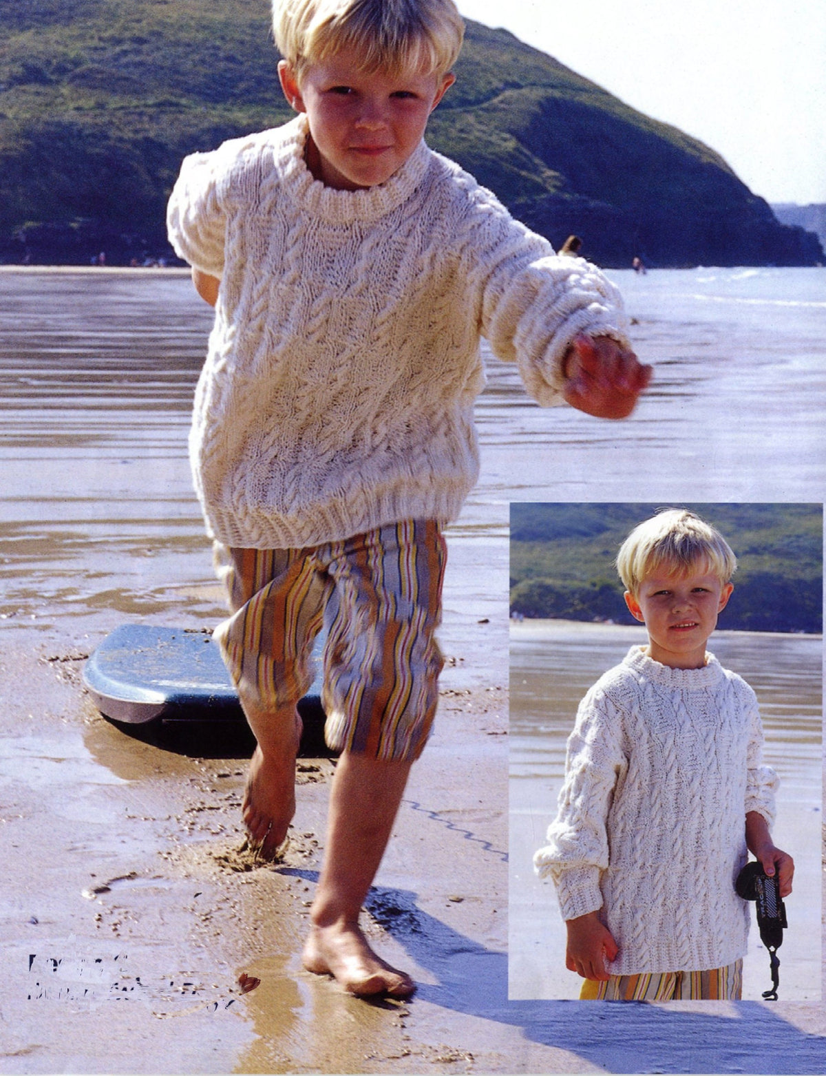 Childrens round neck Sweater- Cable Pattern DK 8 ply Light worsted wool  22-30" ( 1 - 10 Years)  Boy Girl knitting pattern download PDF