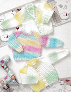 Baby Toddler Textured Raglan Cardigans & Sweater- Boys Girls DK 8 Ply Premature 12-20" DK 8 Ply Light Worsted PDF Download Knitting Pattern