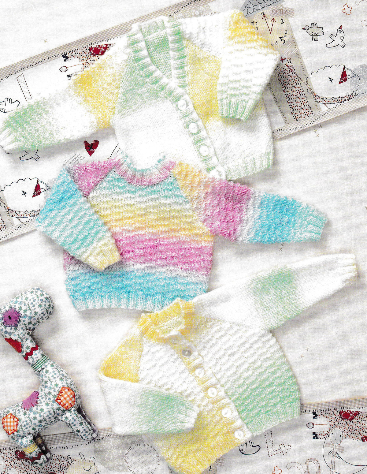 Baby Toddler Textured Raglan Cardigans & Sweater- Boys Girls DK 8 Ply Premature 12-20" DK 8 Ply Light Worsted PDF Download Knitting Pattern