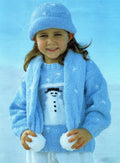 Snowman Sweater Hat & Scarf Boys Girls Childs 20"-30" ~ 6 Months - 12 Years ~ DK Snowflake 8 Ply Light Worsted Knitting Pattern pdf Download