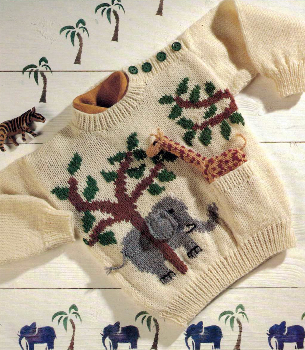 Baby Children Sweater Jungle Animal Sweater Giraffe Elephant and Giraffe Toy 20"- 26" 1-7 yrs 8 Ply DK PDF Instant download Knitting pattern