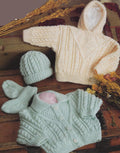 Baby Childs Aran Cardigan Aran  Hooded Sweater Cable hat & socks Fits 16-30" Aran 10 ply Worsted wool  Knitting Pattern PDF Download