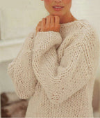 Easy Womens Round Neck Sleeveless Sweater Polo Neck top Chunky sweater Hat & Scarf 30"-40" Super Chunky 14 Ply Knitting Pattern
