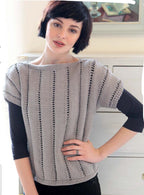 Womens Sweater Vest slash Neck Top Cap Sleeve Jumper Slipover 32"-46" Aran 10 ply Worsted Wool Knitting Pattern PDF download