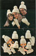 Man woman childs Aran bobble hats & Mitts choice of wools- 3 styles to knit Knitting pattern Download PDF- DK 8 ply Light worsted