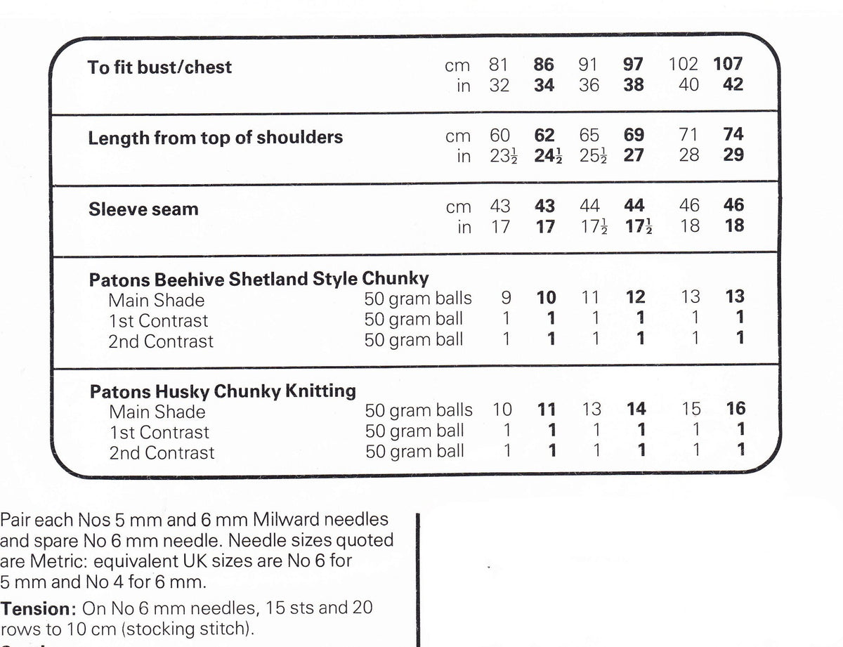 Fair Isle Yoked Chunky sweaters Mans woman's round neck polo necked jumpers Knitting Pattern chest 32"- 42" Lopi Icelandic