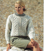 Woman's Aran Cable-Short Cropped-Cardigan Aran 10 Ply Worsted wool - fits 30-40" chest. Knitting Pattern Instant Download