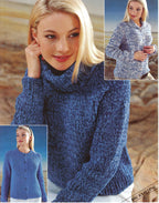 Womans Childs Easy Raglan Polo Neck sweater & Cardigans with or without collar fits age 6 years- to adult