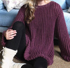 Womans slouchy Ribbed Oversized Sweater Knitting Pattern Aran 10Ply worsted Yarn Knitting Pattern PDF Download- Larger sizes 32-50"