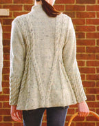 Womans Ladies Aran A Line Cable Swing Jacket 34" 56" ~ Aran 10 Ply Worsted Knitting Pattern PDF Instant download