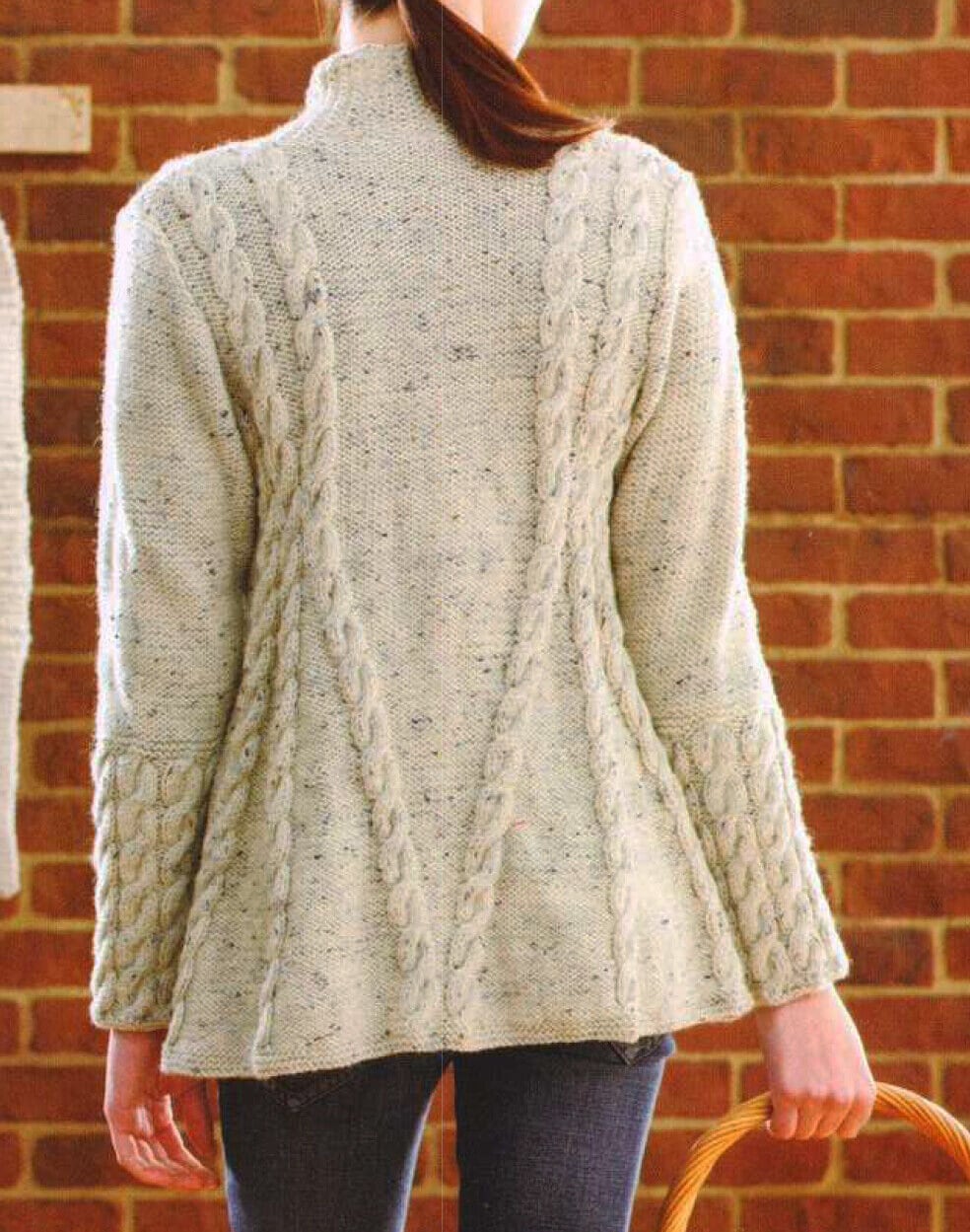 Womans Ladies Aran A Line Cable Swing Jacket 34" 56" ~ Aran 10 Ply Worsted Knitting Pattern PDF Instant download