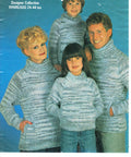 Easy Polo Neck Sweaters- Cagoule- Man- Womans Childrens- Chunky Bulky quick knit wool- Knitting pattern download PDF 24" - 44" chest