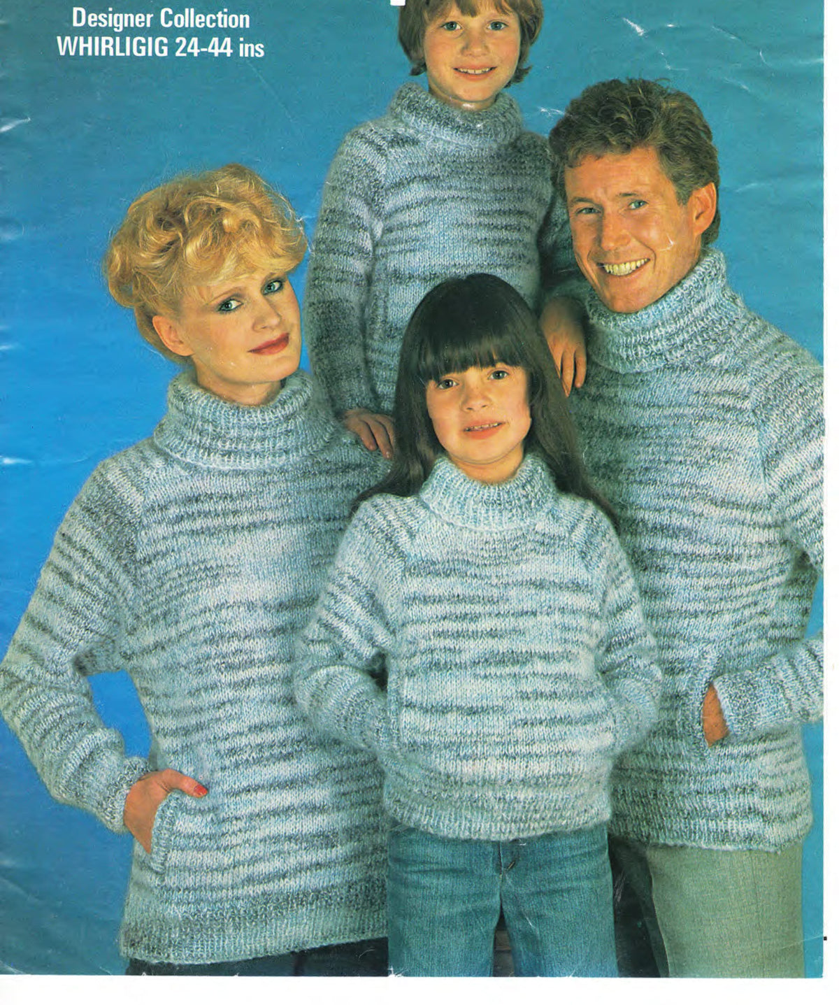 Easy Polo Neck Sweaters- Cagoule- Man- Womans Childrens- Chunky Bulky quick knit wool- Knitting pattern download PDF 24" - 44" chest