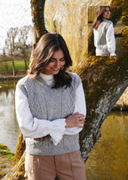Womens Slipover V Neck Sweater Jumper Vest Cable Diamond Patterned Back 34- 48" DK 8 Ply Light Worsted Wool Knitting Pattern PDF download