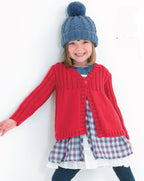 Girls Aran V or Round Neck Cable Cardigan Long & Short Sleeve 18" - 28" (6 mths - 8 Yrs) Aran Worsted 10ply Knitting Pattern PDF Download