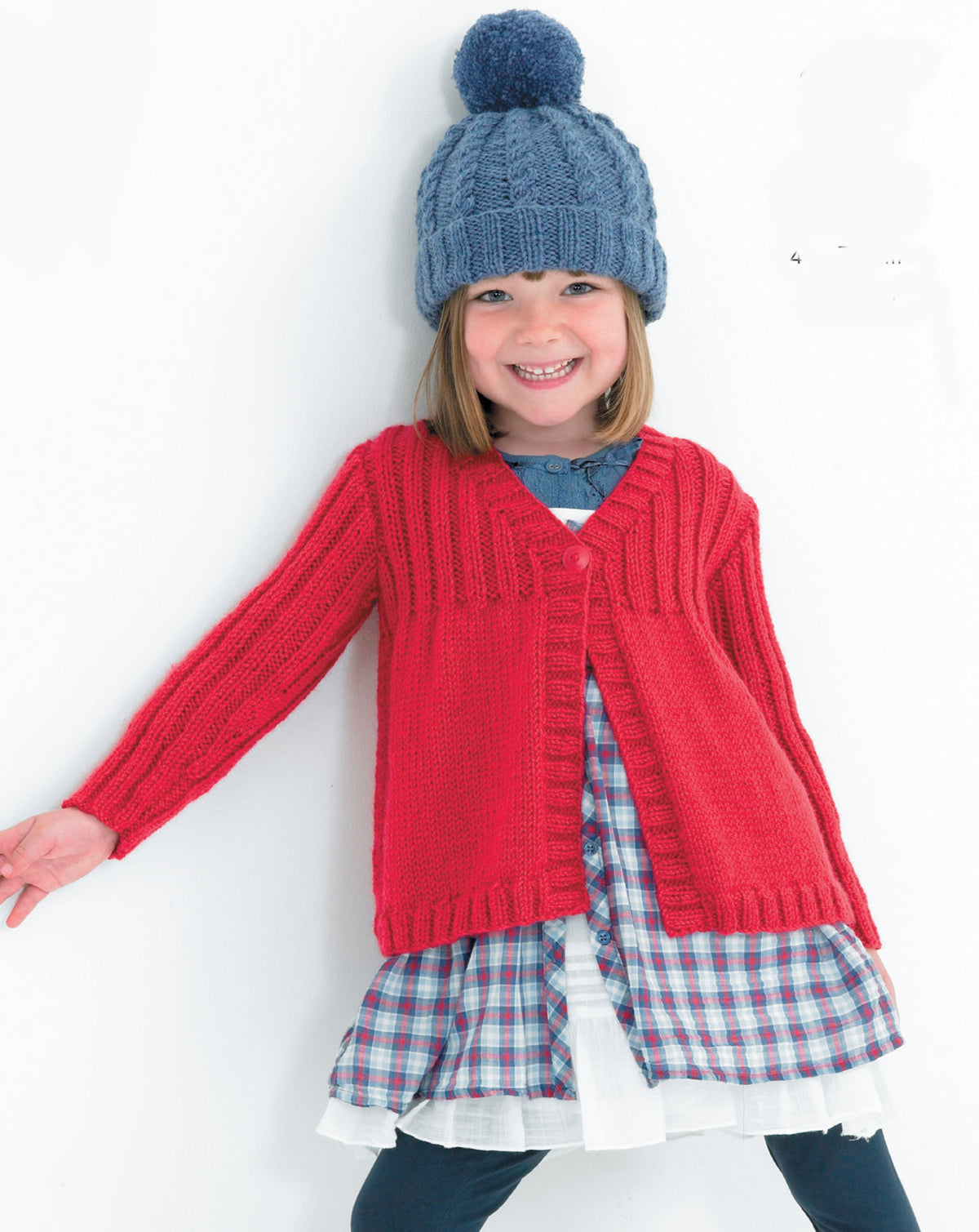 Girls Aran V or Round Neck Cable Cardigan Long & Short Sleeve 18" - 28" (6 mths - 8 Yrs) Aran Worsted 10ply Knitting Pattern PDF Download