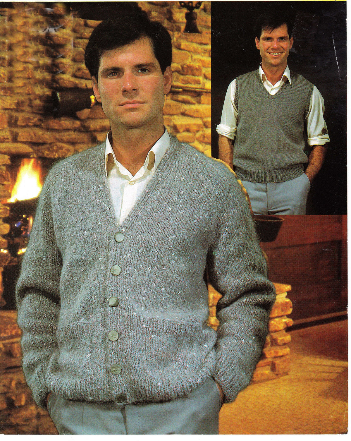 Man's Easy Cardigan - Waistcoat Raglan sleeves- Knitted in DK 8Ply Light worsted wool chest 34-44ins- PDF Knitting Pattern Instant Download