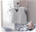Baby sleeveless top, side button fastening v neck, Knitting pattern in 4 ply fingering wool- fits Birth- 6 months- Download PDF