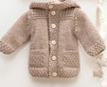 Baby Hooded Jacket Aran 10 Ply  Knit fits 3months- 24 Months- Knits up quick- Knitting pattern download PDF