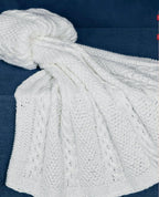 Baby Blanket ~ Moss stitch & Cable pattern~ Row by Row  Knitting pattern  in DK - 8ply Light worsted wool-Download PDF -69 x 100 cm complete