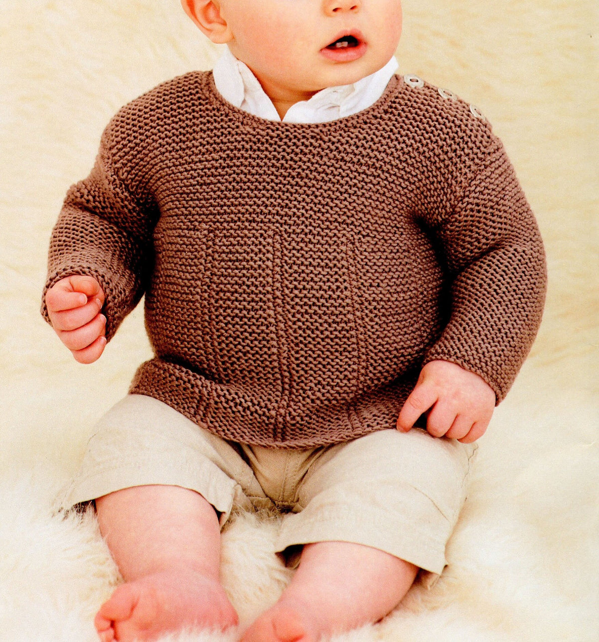 Baby Boy's Gansey style V neck sweater- Round Neck & Blanket, 0-6, 6-12M, 1-2y, 2-3y DK 8 PLy Knitting Pattern Download PDF