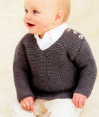 Baby Boy's Gansey style V neck sweater- Round Neck & Blanket, 0-6, 6-12M, 1-2y, 2-3y DK 8 PLy Knitting Pattern Download PDF