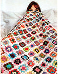 Granny Squares Crochet Blanket Afghan- 4 Ply Fingering wool- size 54 x 66"- Crochet Pattern Download PDF