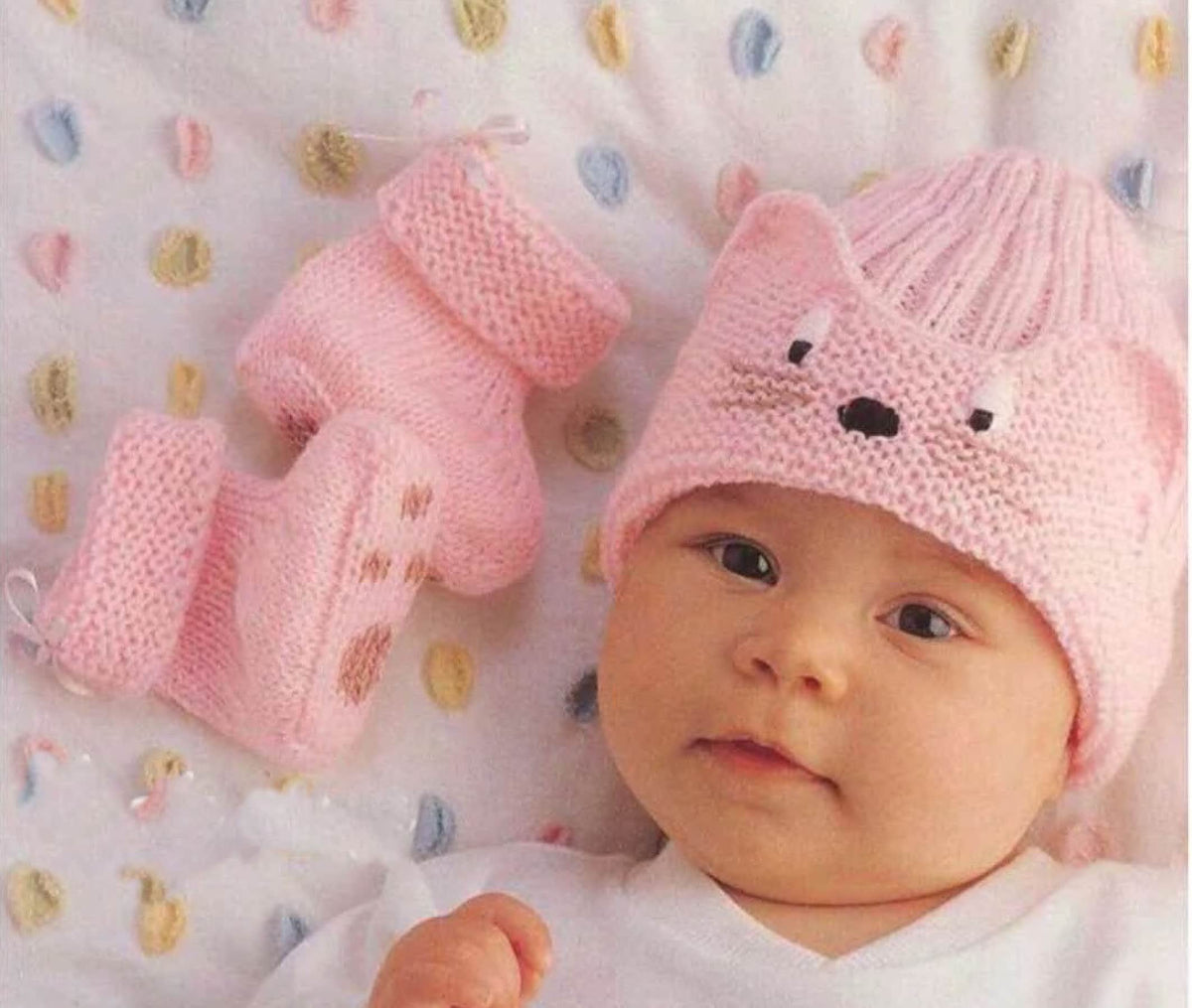 Baby Animal Hat & Paw Bootees- Knitting Pattern- 4ply wool-See images for sizing- Download PDF
