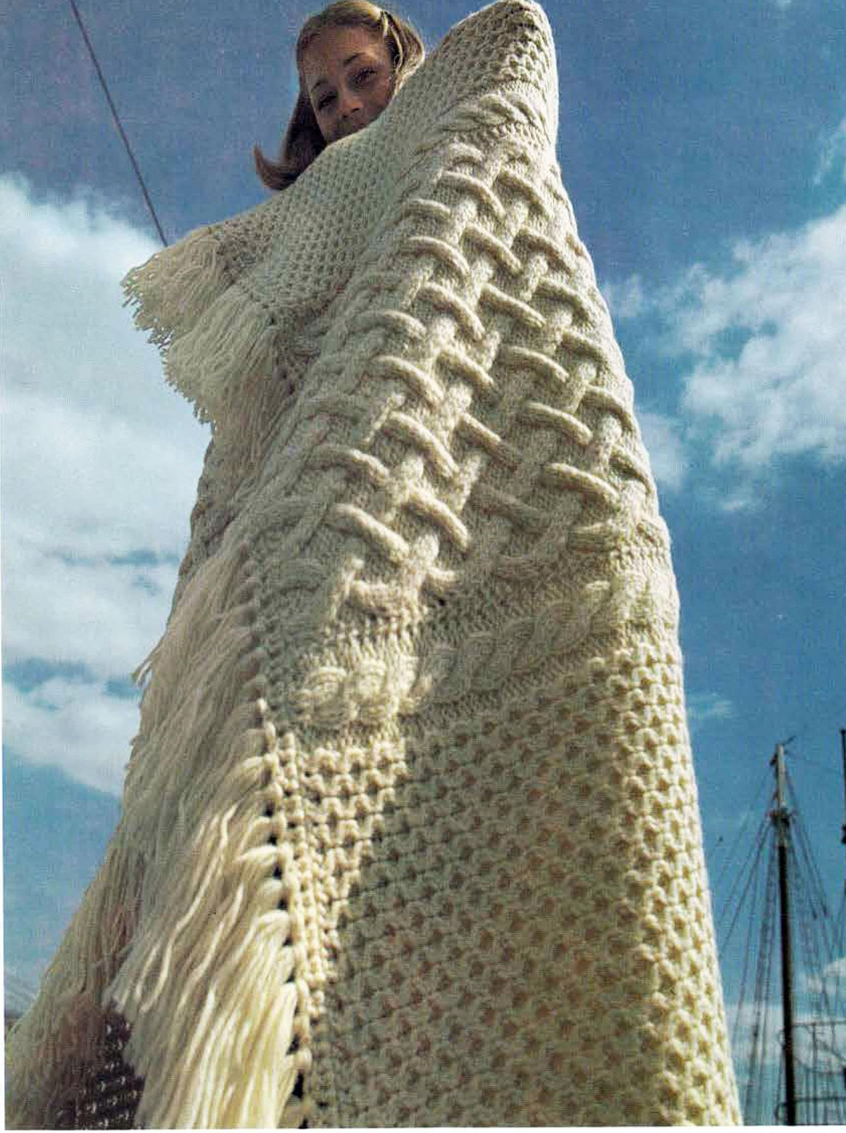 Large Cable Blanket- Throw Afghan Knitting pattern - Worsted weight Aran 10 ply wool- Measures 50 "  x 62" download PDF