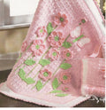 Flowers & Butterfly Baby Afghan Blanket -Vintage Crochet Pattern Worsted 10ply- Aran wool- Crochet pattern download PDF- English