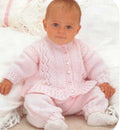 Girls Long sleeved Cardigan- Cable frilled border-Diamond pattern -Knitting pattern- 8 ply (DK) fits Birth-3 Yrs- 16-22" Download pdf