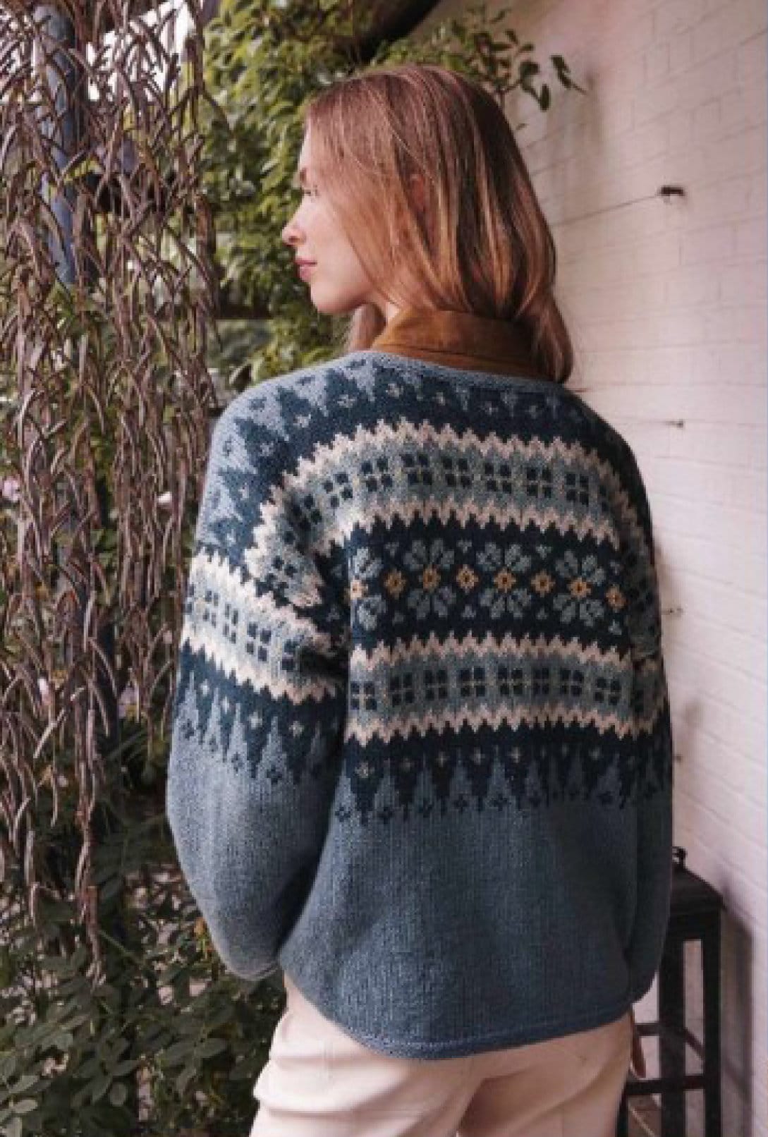 Classic Fair Isle Norwegian Sweater Traditional Round Neck Drop Sleeve, Bust 96 – 126 cm