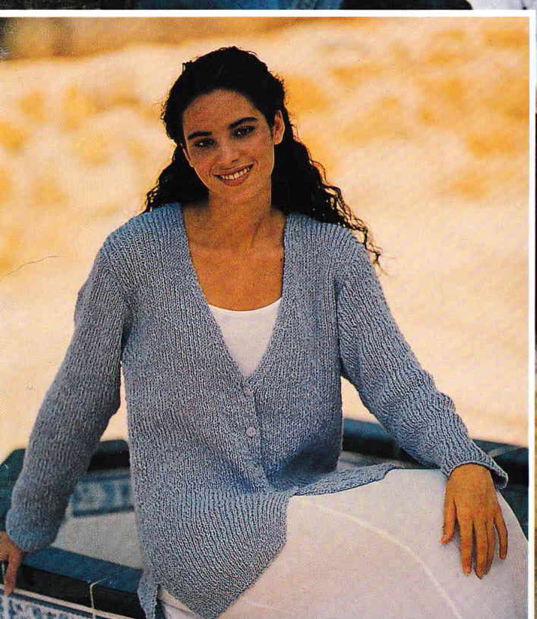 Womens Easy Beginner Ribbed waistcoat & V neck Cardigan- side split -Chest 32"-42" DK -8ply Light worsted Wool Knitting Pattern PDF download