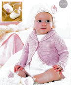 Baby Crochet Bolero Cardigan- Beret & Slippers- DK 8 Ply Light Worsted yarn  16 - 20" Birth -2 years Crochet Pattern- Download PDF
