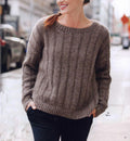Easy Beginner Round Neck sweater Knitting Pattern - Aran 10 ply Yarn, XS - XXL -Easy PDF , Easy Rib Sweater