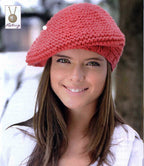 Very Easy Beret Garter Stitch Hat Cap Womens ~ DK 8 Ply Light Worsted Wool Knitting Pattern PDF Instant download