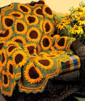 Crochet Sunflowers Afghan, Throw, Field of Sunflowers Crochet Pattern Aran 10 ply Download PDF