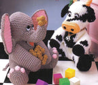 Animal Door Stops Crochet Pattern- 5 Designs To Crochet- Worsted Weight Yarn- Crochet Cow- Cat- Bear Rabbit- Elephant-Digital Download PDF