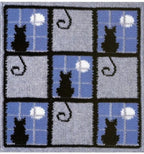 Crochet Cat in the Window Afghan Blanket Throw & Pillow Moonlight Silhouette Cushion ~ Pattern Aran Worsted 10 Ply PDF Instant download