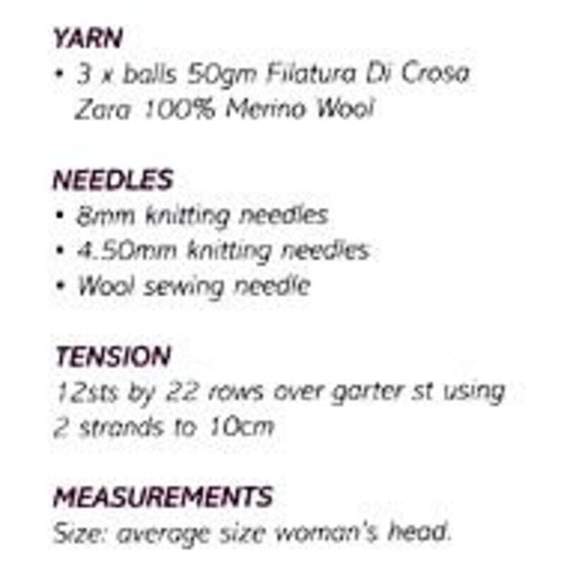 Very Easy Beret Garter Stitch Hat Cap Womens ~ DK 8 Ply Light Worsted Wool Knitting Pattern PDF Instant download