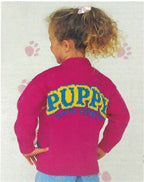 Girl Toddler Long sleeved Puppy Dog Cardigan with Dog paw pockets ~Intarsia DK- 8ply -22"- 28" (2 -9y) Knitting Pattern Instant Download PDF