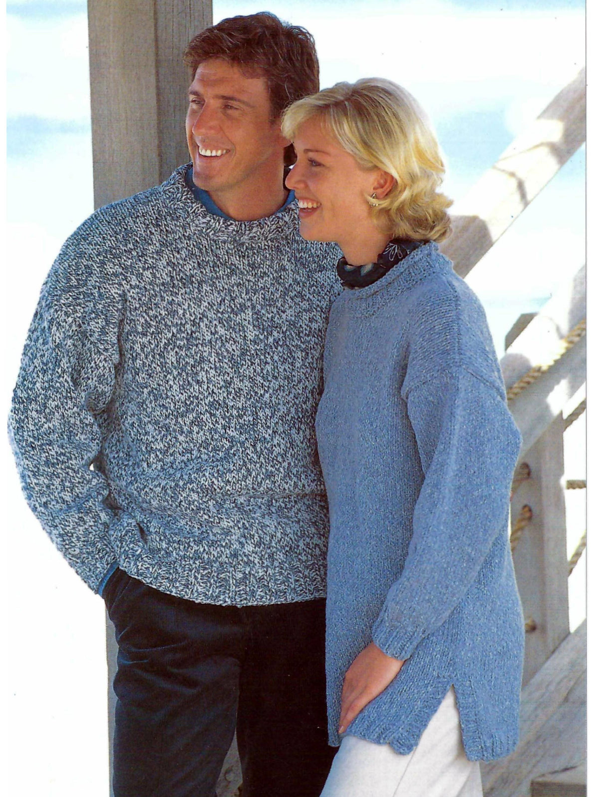 Easy Chunky Plain Tunic Sweater Jumper Roll or Crew Neck Side Vents Mens Womens Unisex 26 - 44" Chunky Bulky 12ply PDF Knitting Pattern