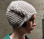 Woman's Unusual  Chunky Knit rib & Cable Hat Knitting Pattern Download PDF- Chunky Bulky yarn to fit 21.5 - 23" head