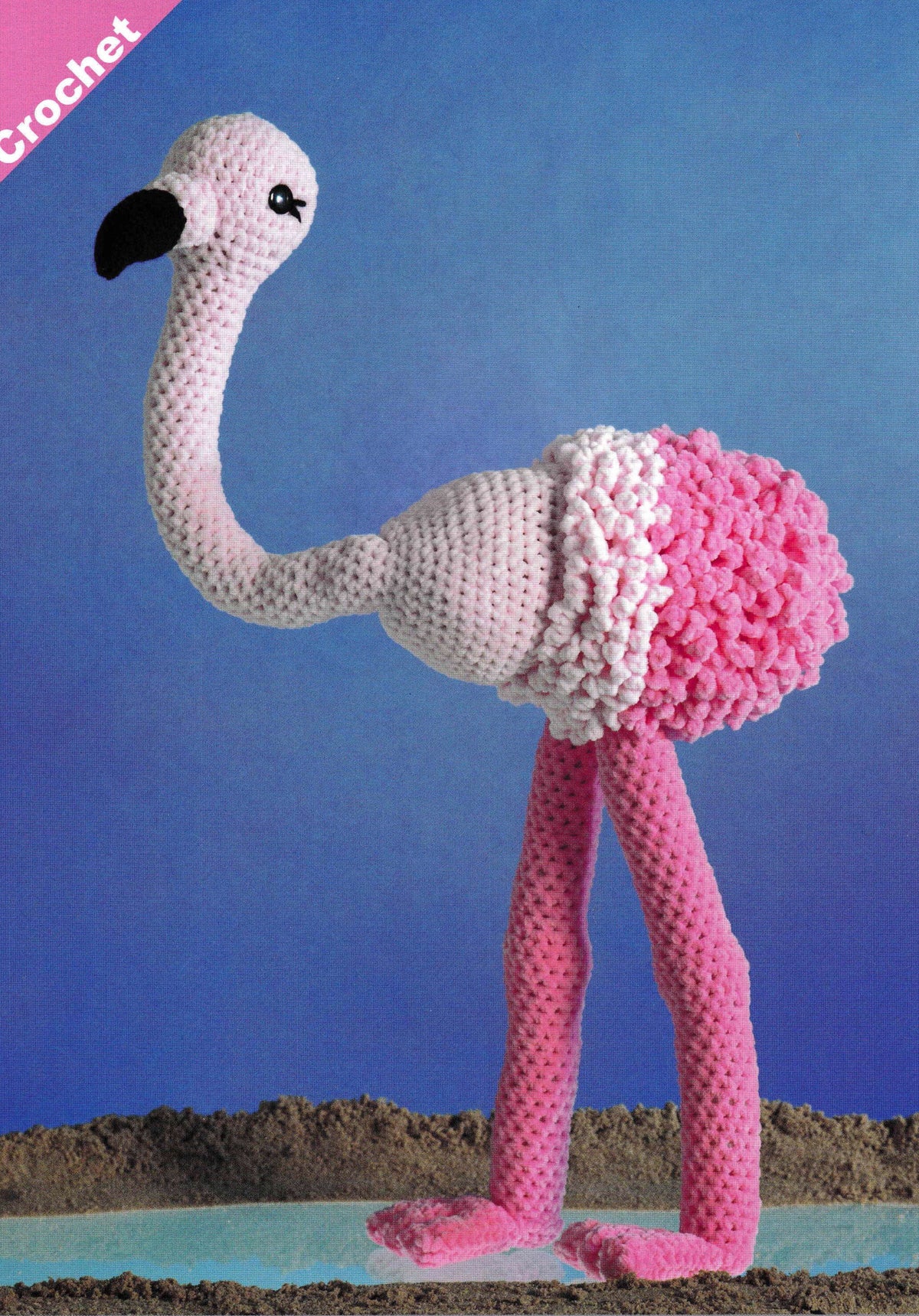 Crochet Pink Flamingo Toy pattern Measures  43 x 18 " See Images for wool and hooks needed, Crochet pattern Download PDF
