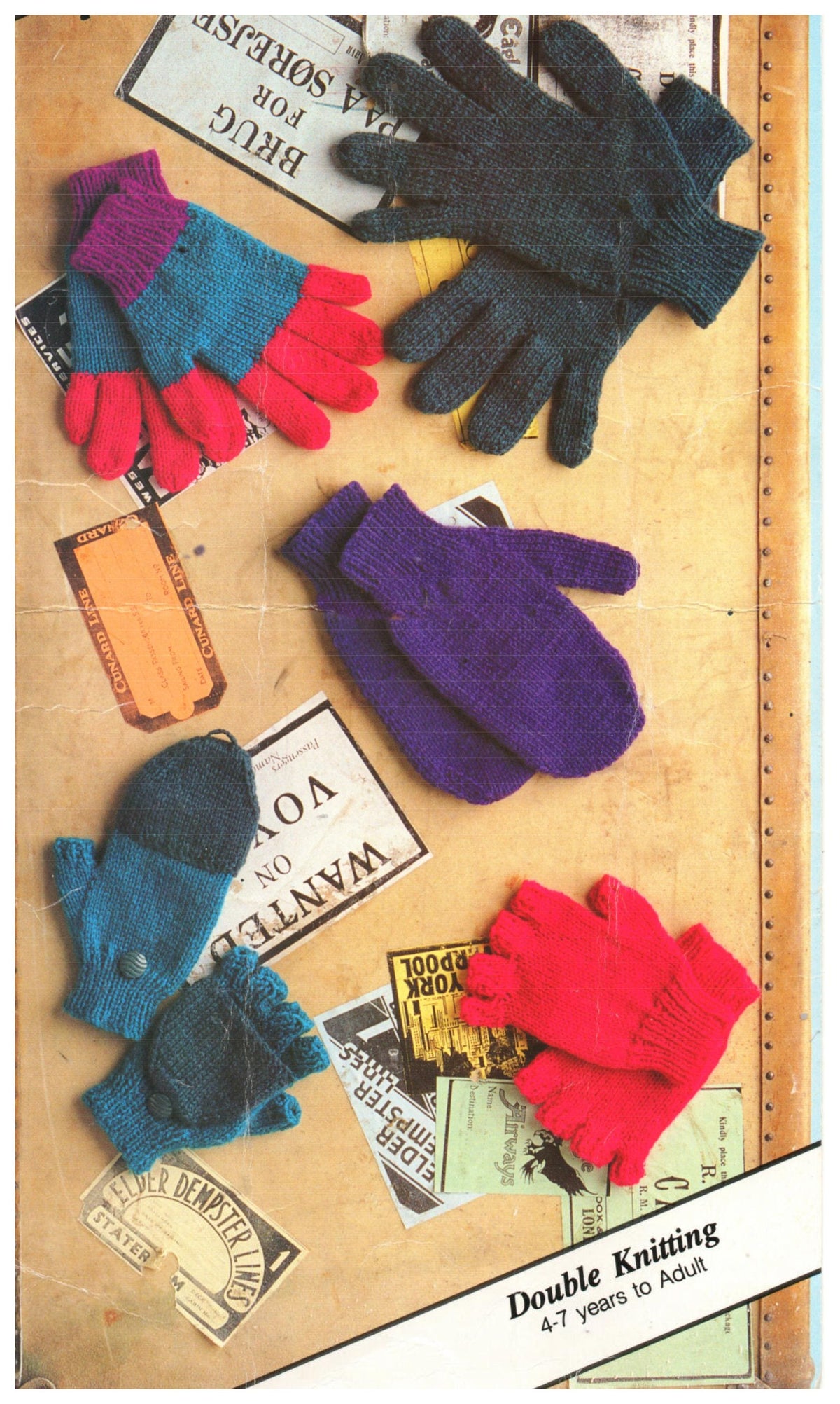 Adult & Children's Fingerless Gloves, Mittens - Winter Gloves- Knitting Pattern- fits 4 years- Adult , DK 8 PLY Light worsted-Download PDF