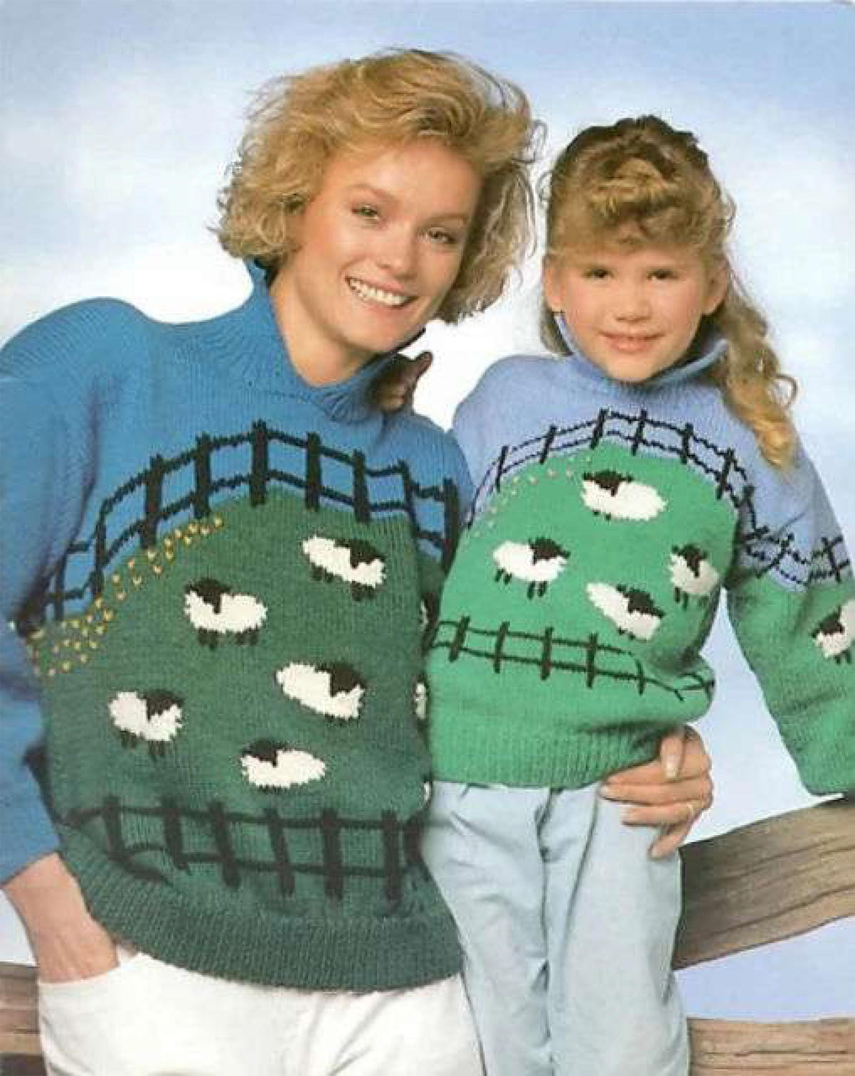 Childs- Woman's Vintage Intarsia Sheep sweaters -Jumpers~ Collar ~DK 8 Ply yarn 23-40 Chest" Knitting pattern -Download PDF~ novelty sheep