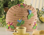 Beehive Tea Cozy Knitting Pattern- Bluebells & Daisies knitted in Aran 10 ply worsted wool - Measure from 10" x 14" Downloadable PDF