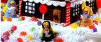 Crochet Gingerbread House- Christmas Crochet- Seasonal-Novelty- Crochet Pattern-4 ply, measures around 30cm download PDF