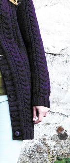 Woman's Long Line Cable Jacket- Long Cardigan- Chunky-12 Ply Bulky Cardigan ~ Quick Knit- fits 32 - 42"