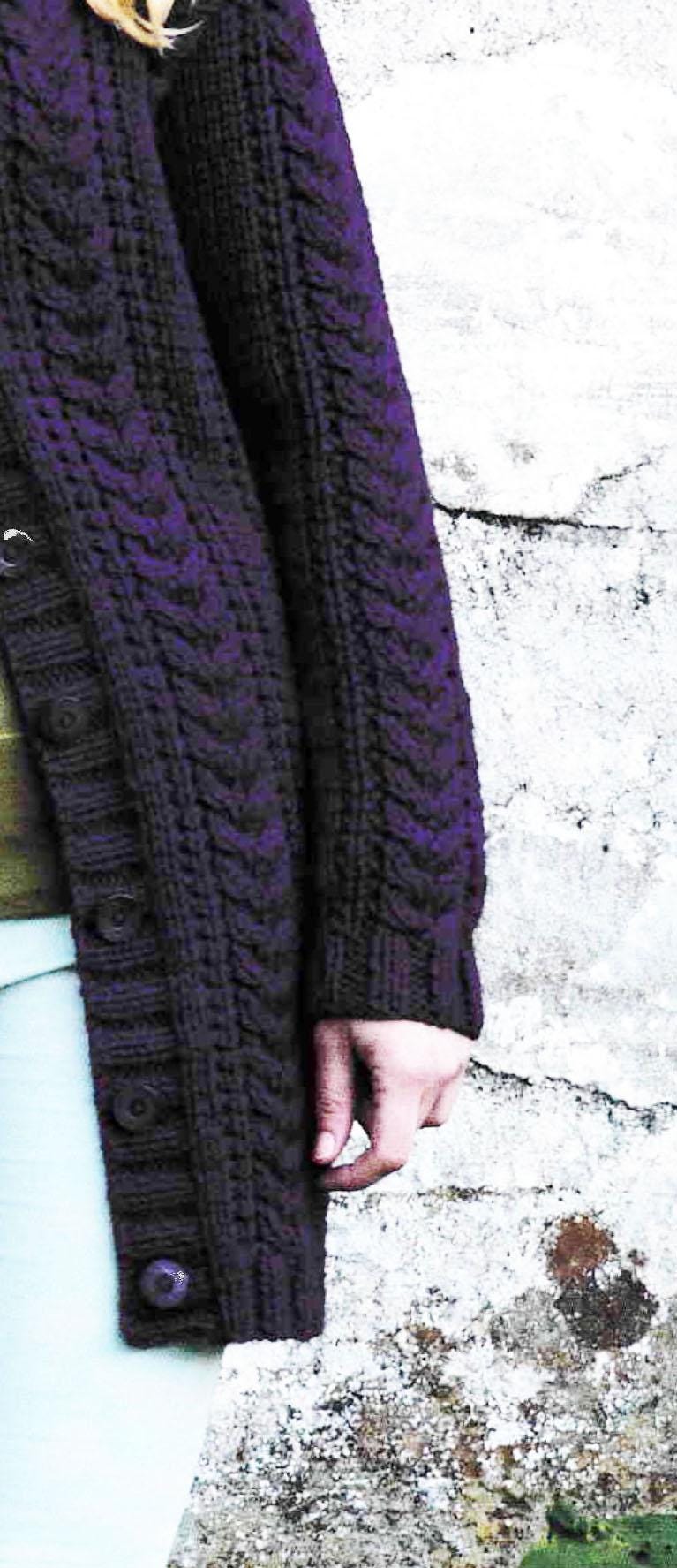 Woman's Long Line Cable Jacket- Long Cardigan- Chunky-12 Ply Bulky Cardigan ~ Quick Knit- fits 32 - 42"
